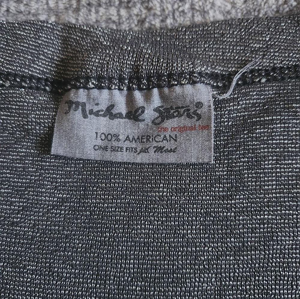 Michael Stars Charcoal Button Front Cardigan Henley Top 100% American Made OS